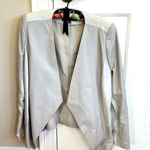 Stunning Lafayette 148 leather and linen lightweight jacket